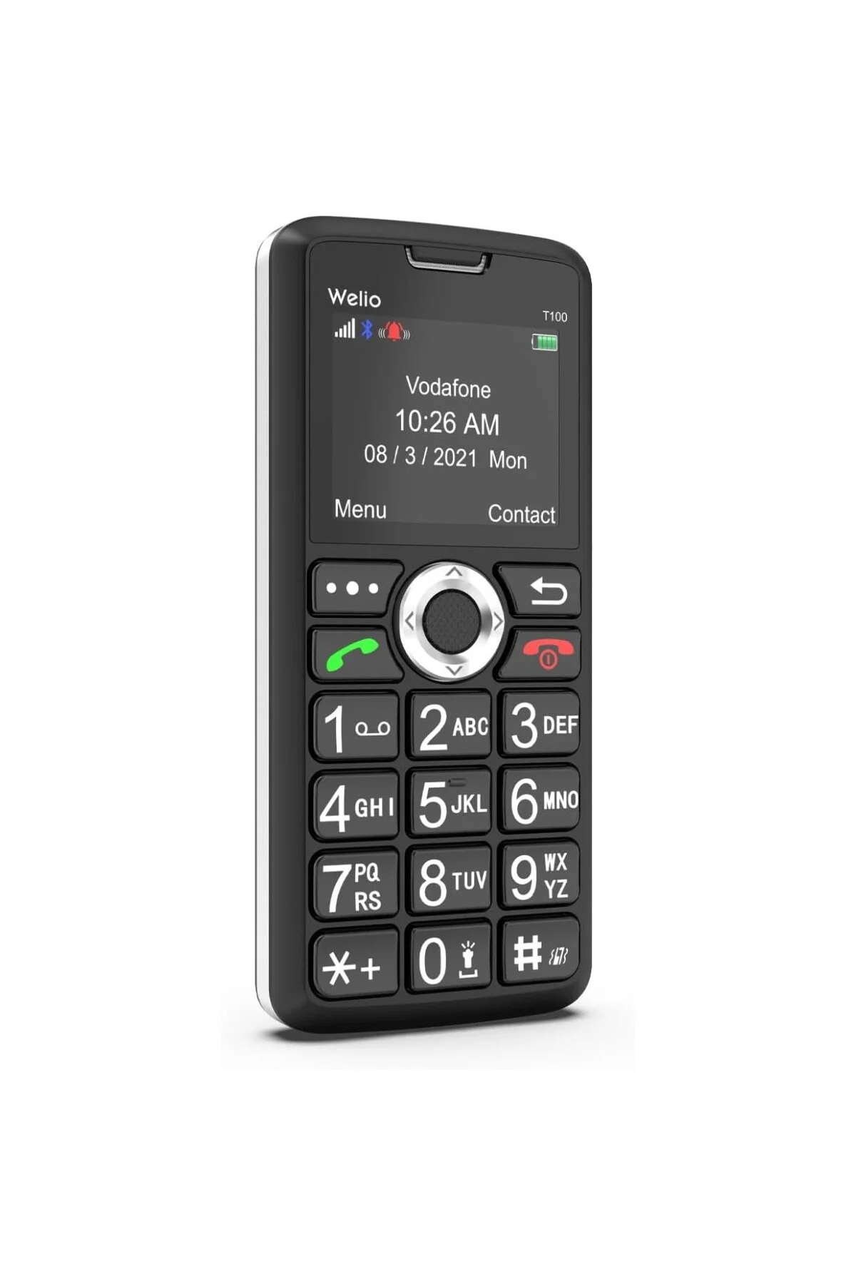 WKey T100 Tuşlu Kamerasız Asker/Yaşlı Cep Telefonu (Siyah- Gri)