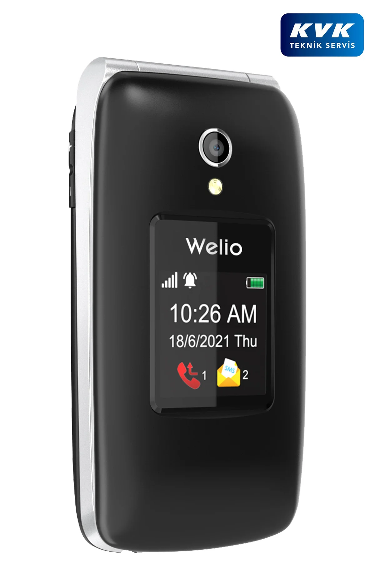 Wkey T300 Siyah Tuşlu Kapaklı Cep Telefonu Kameralı Asker Telefon