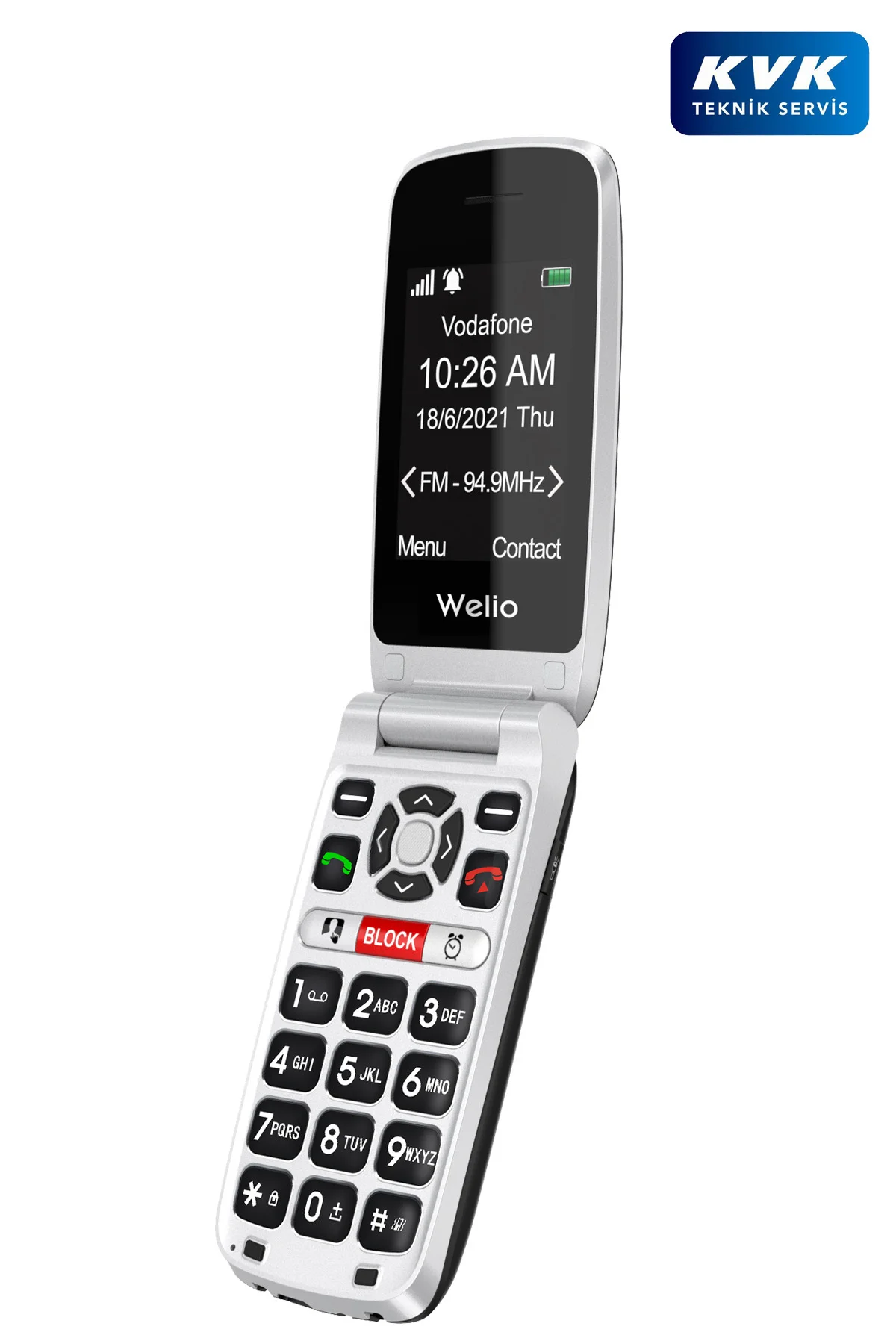 Wkey T300 Siyah Tuşlu Kapaklı Cep Telefonu Kameralı Asker Telefon