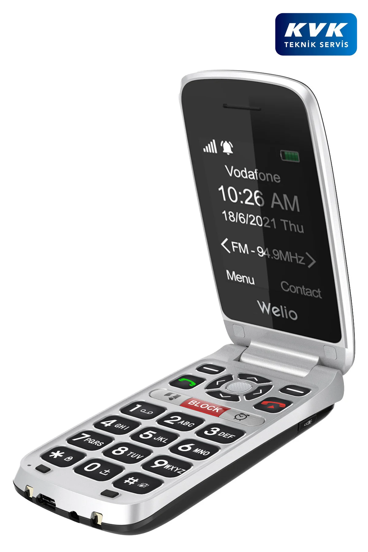 Wkey T300 Siyah Tuşlu Kapaklı Cep Telefonu Kameralı Asker Telefon