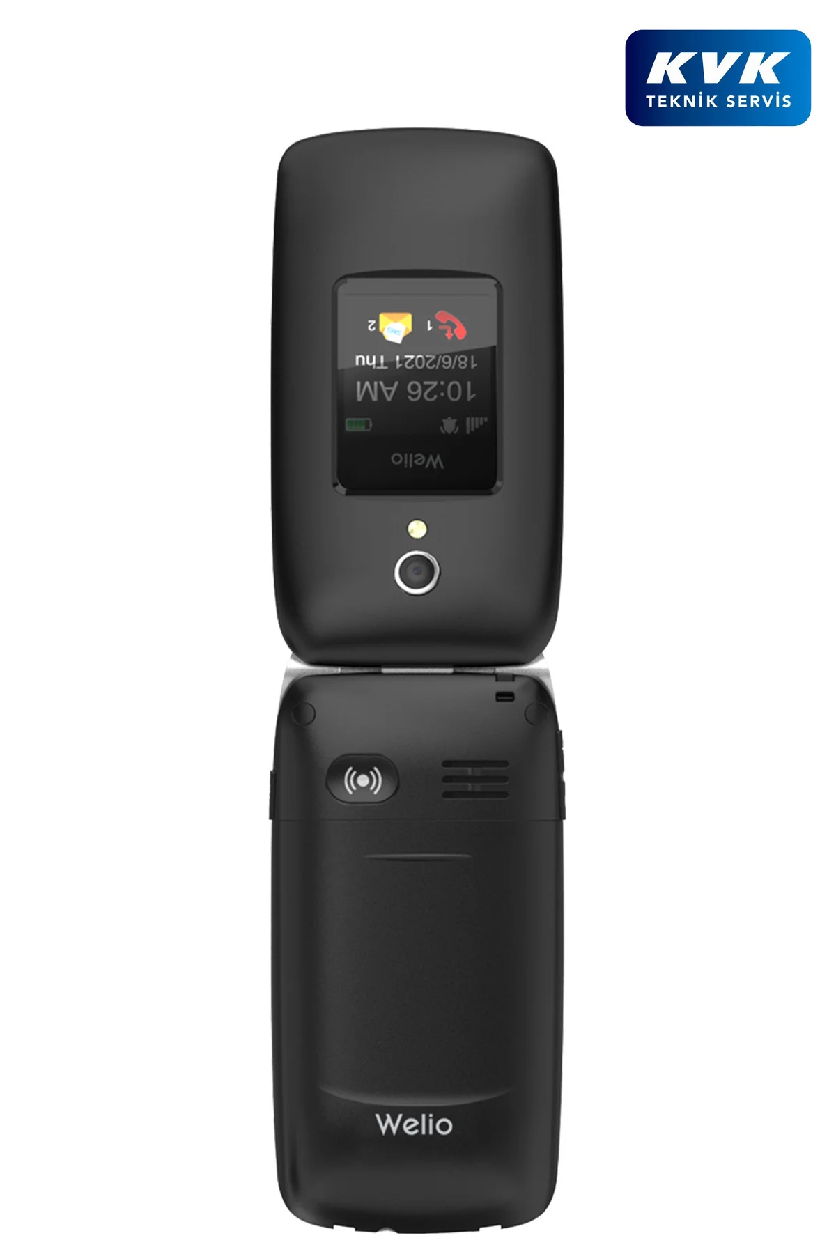 Wkey T300 Siyah Tuşlu Kapaklı Cep Telefonu Kameralı Asker Telefon