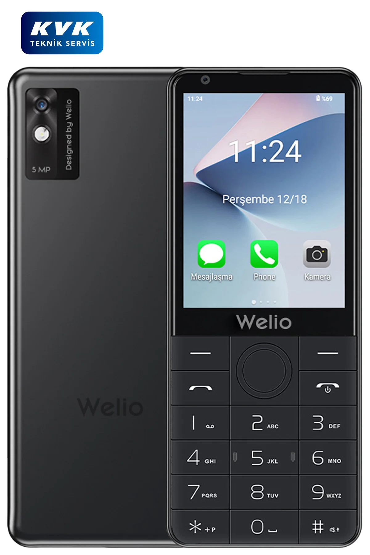 Wkey T502 Dokunmatik Android Tuşlu Kameralı Asker/Yaşlı Cep Telef