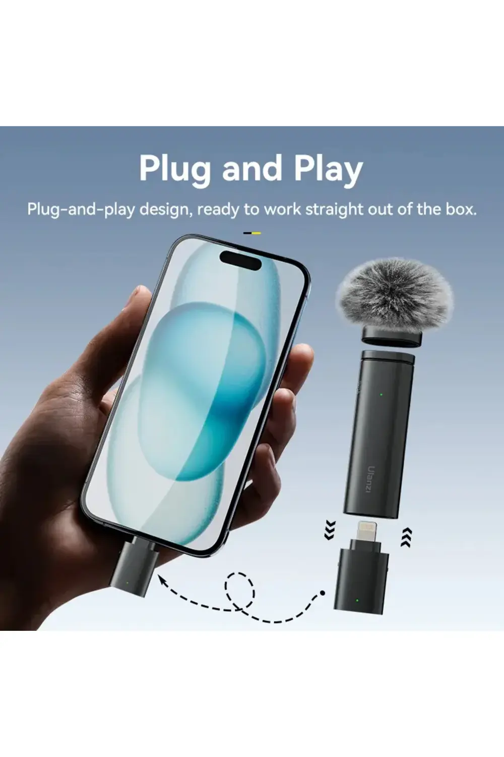 Wm-10 (Lightning) Kablosuz Klipsli Mikrofon Akıllı Telefon