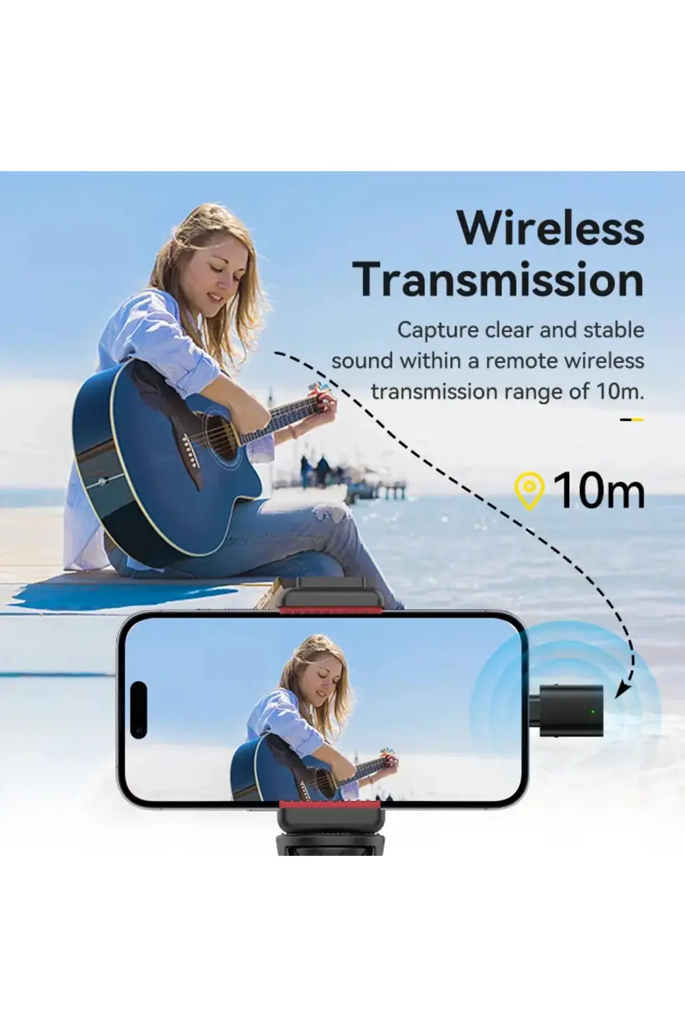 Wm-10 (Lightning) Kablosuz Klipsli Mikrofon Akıllı Telefon