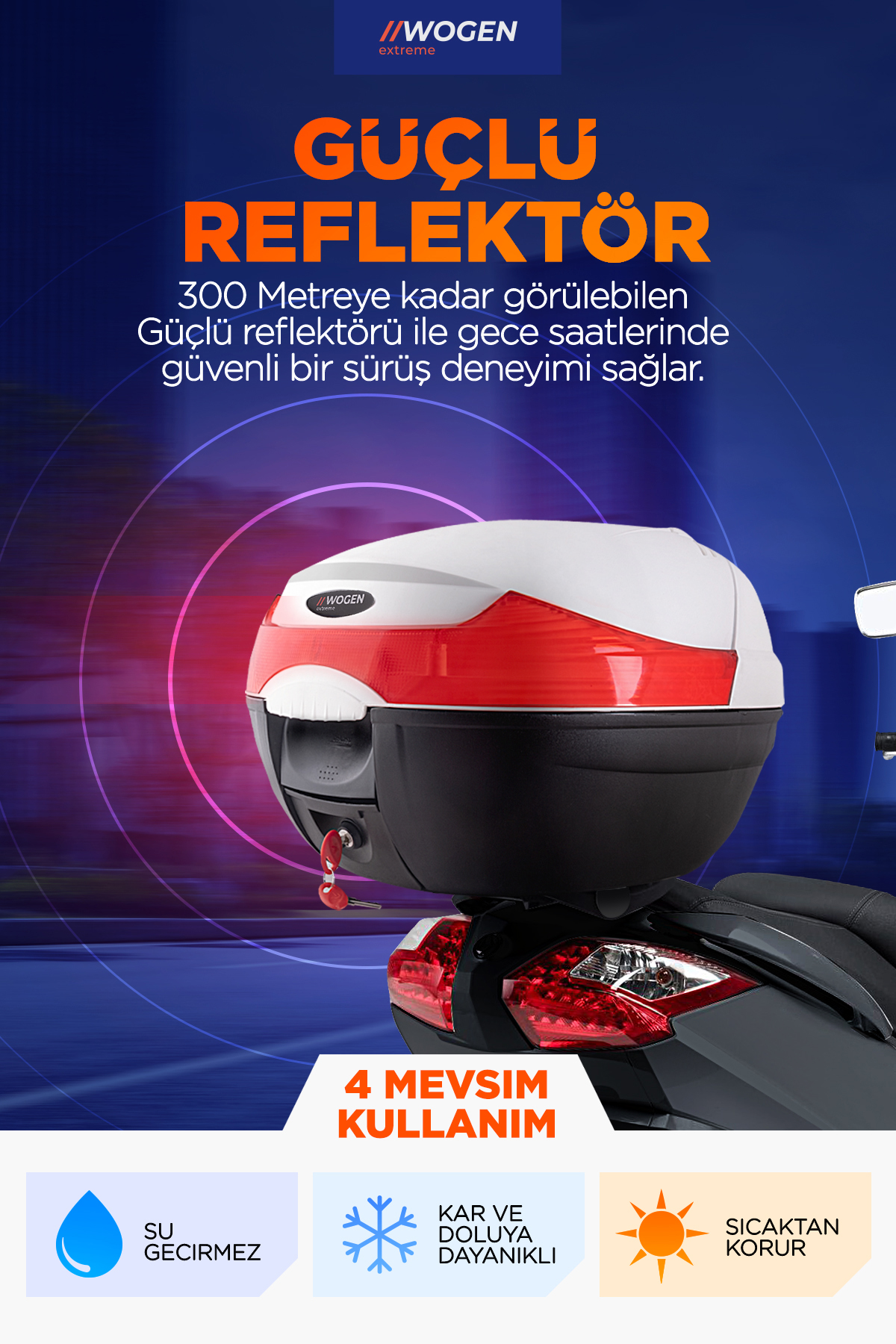 Wogen  Wg33 Basic Arka Çanta (Beyaz) + Karbon Dizlik Hediye