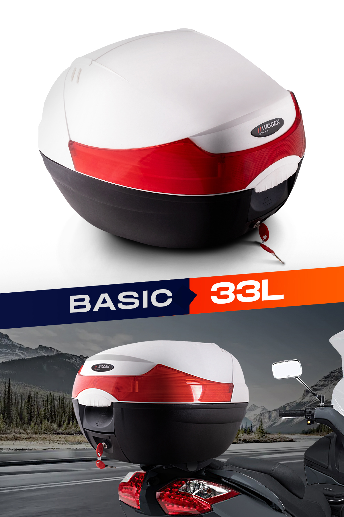Wogen  Wg33 Basic Arka Çanta (Beyaz) + Karbon Dizlik Hediye
