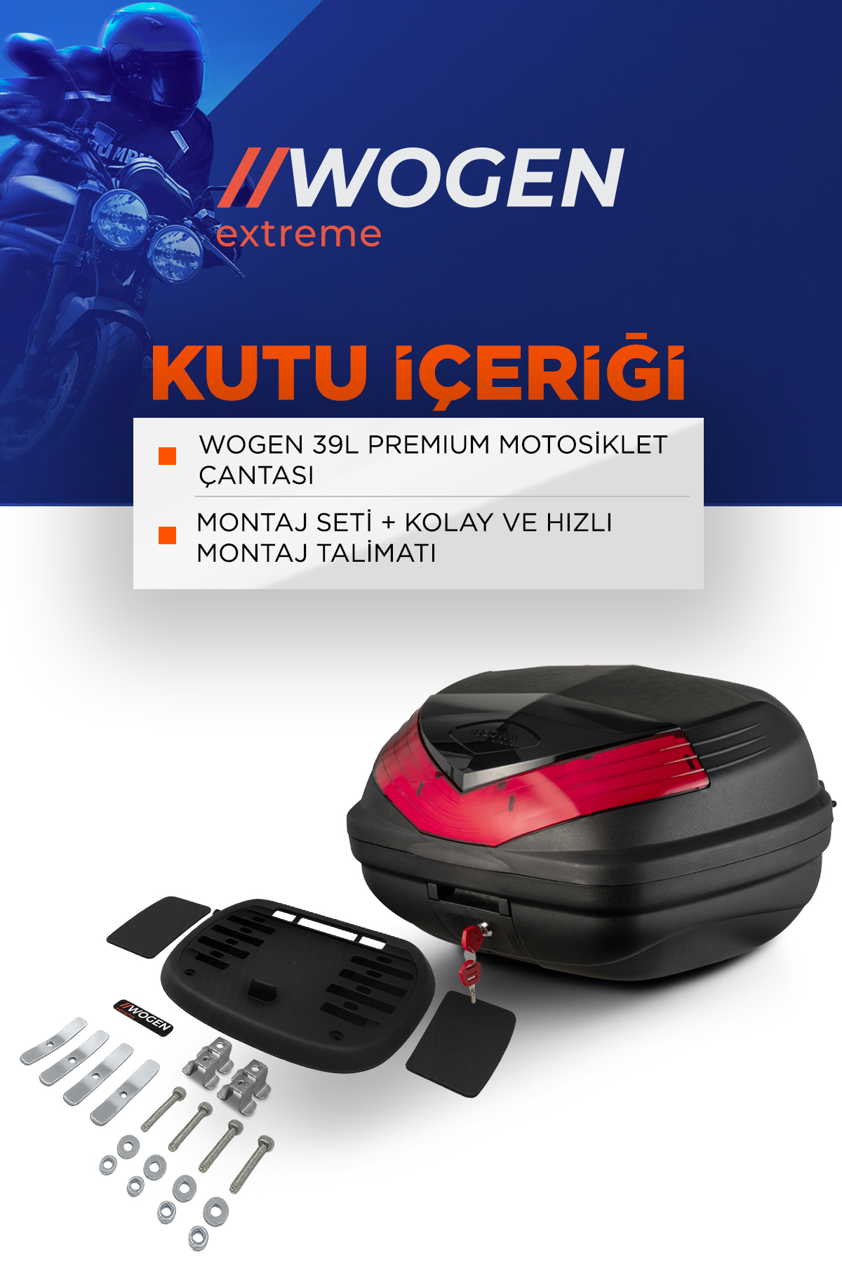 Wogen  Wg39 Arka Çanta 39 L Sirt Dayamali Premium (Siyah)