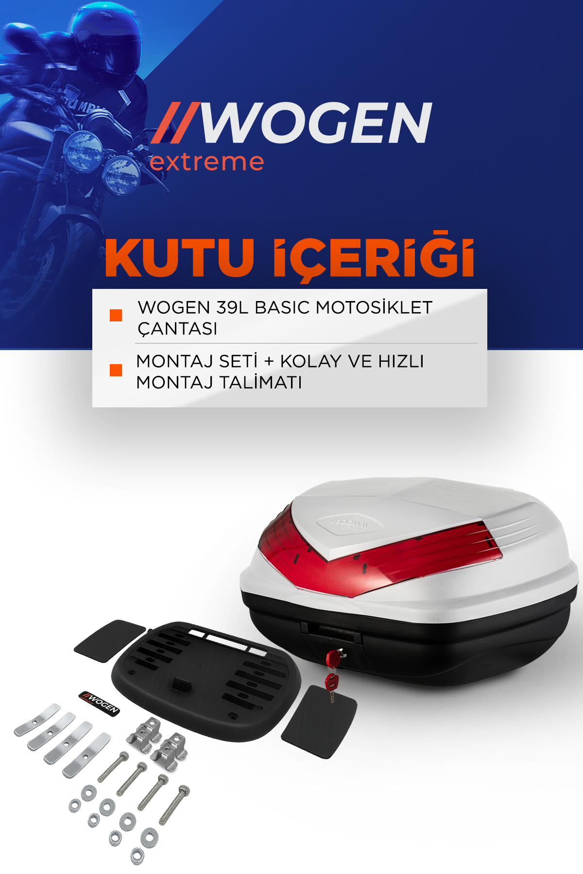Wogen  Wg39 Arka Çanta 39 L Basic (Beyaz)