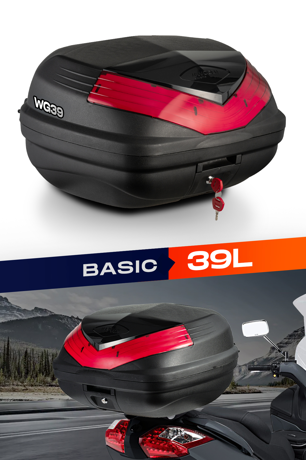 Wogen  Wg39 Basic Arka Çanta 39 Litre (Siyah) + Karbon Dizlik Hedi