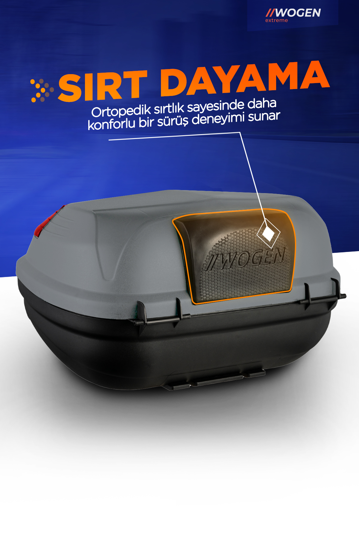 Wogen  Wg39 Premium Arka Çanta 39 Litre (Nardo Gri) + Karbon Dizlik Hediye
