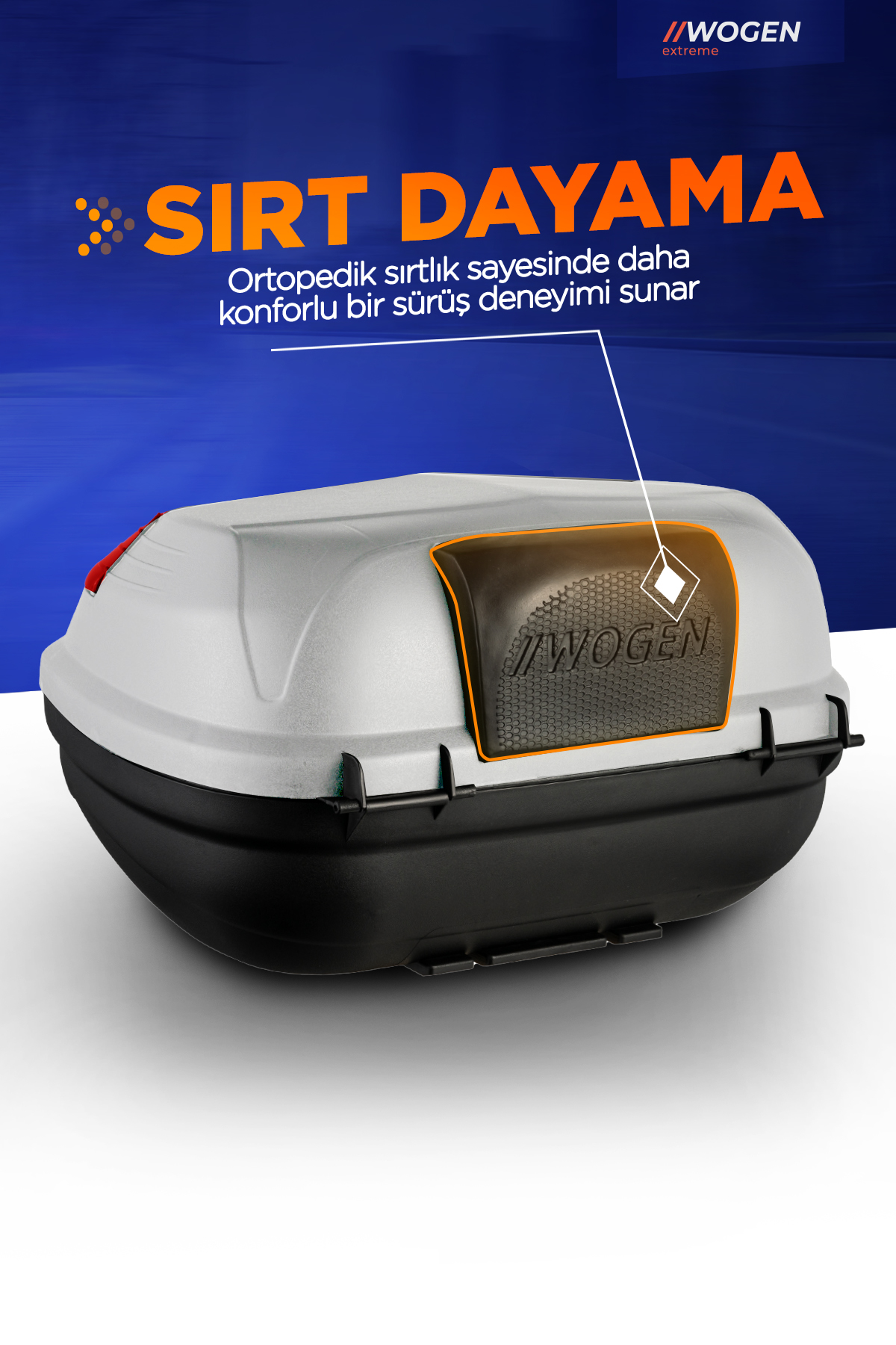 Wogen  Wg39 Premium Arka Çanta 39 Litre (Beyaz) + Karbon Dizlik He
