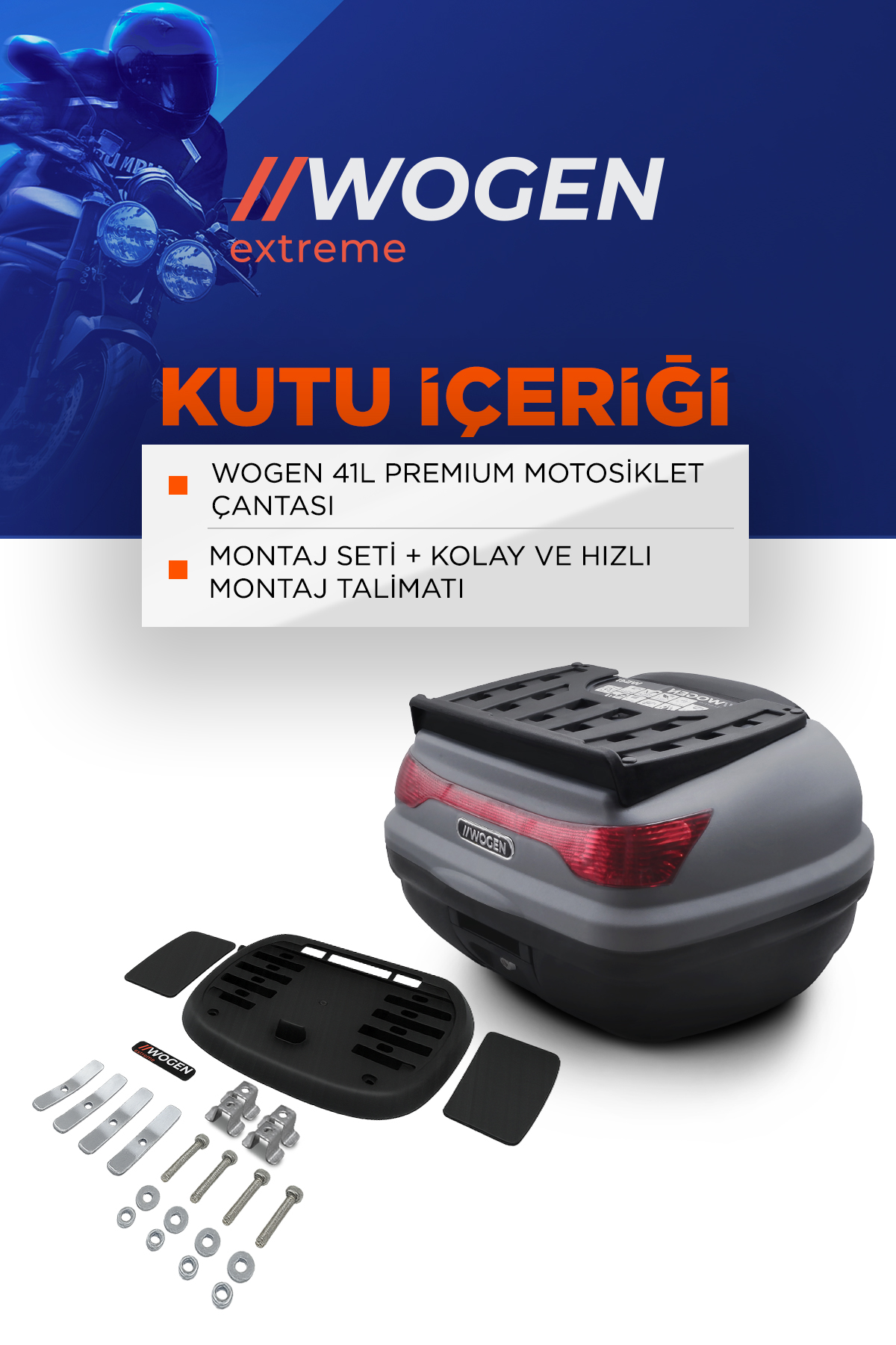 Wogen  Wg41 Arka Çanta 41 L Sirt Dayamali Premium (Nardo Gri)