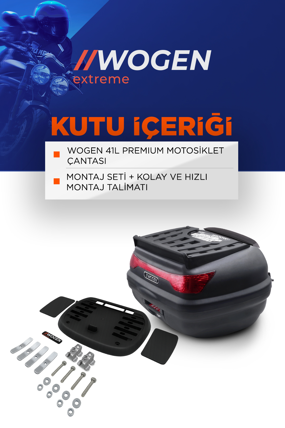 Wogen  Wg41 Arka Çanta 41 L Sirt Dayamali Premium (Siyah)