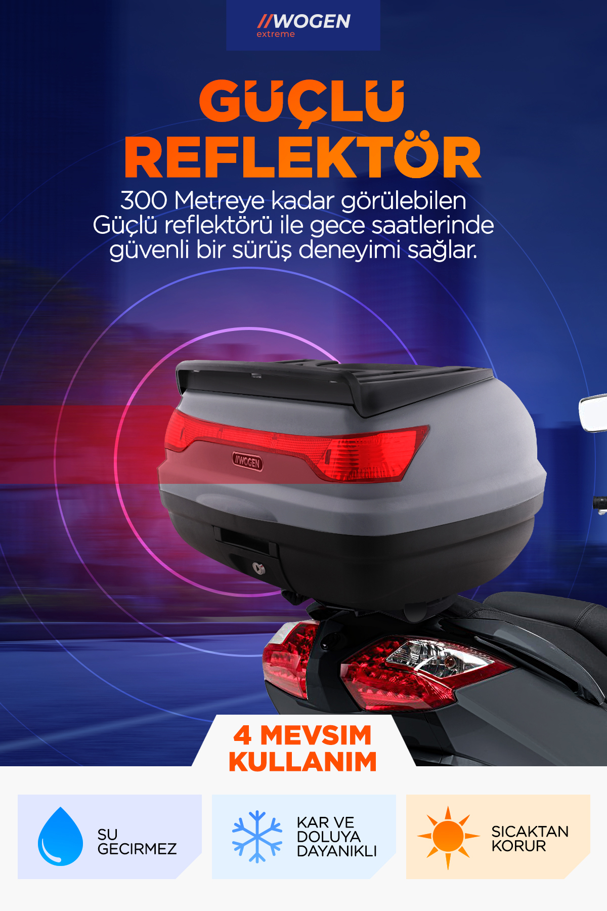 Wogen  Wg41 Basic Arka Çanta 41 Litre (Nardo Gri) + Karbon Dizlik Hediye