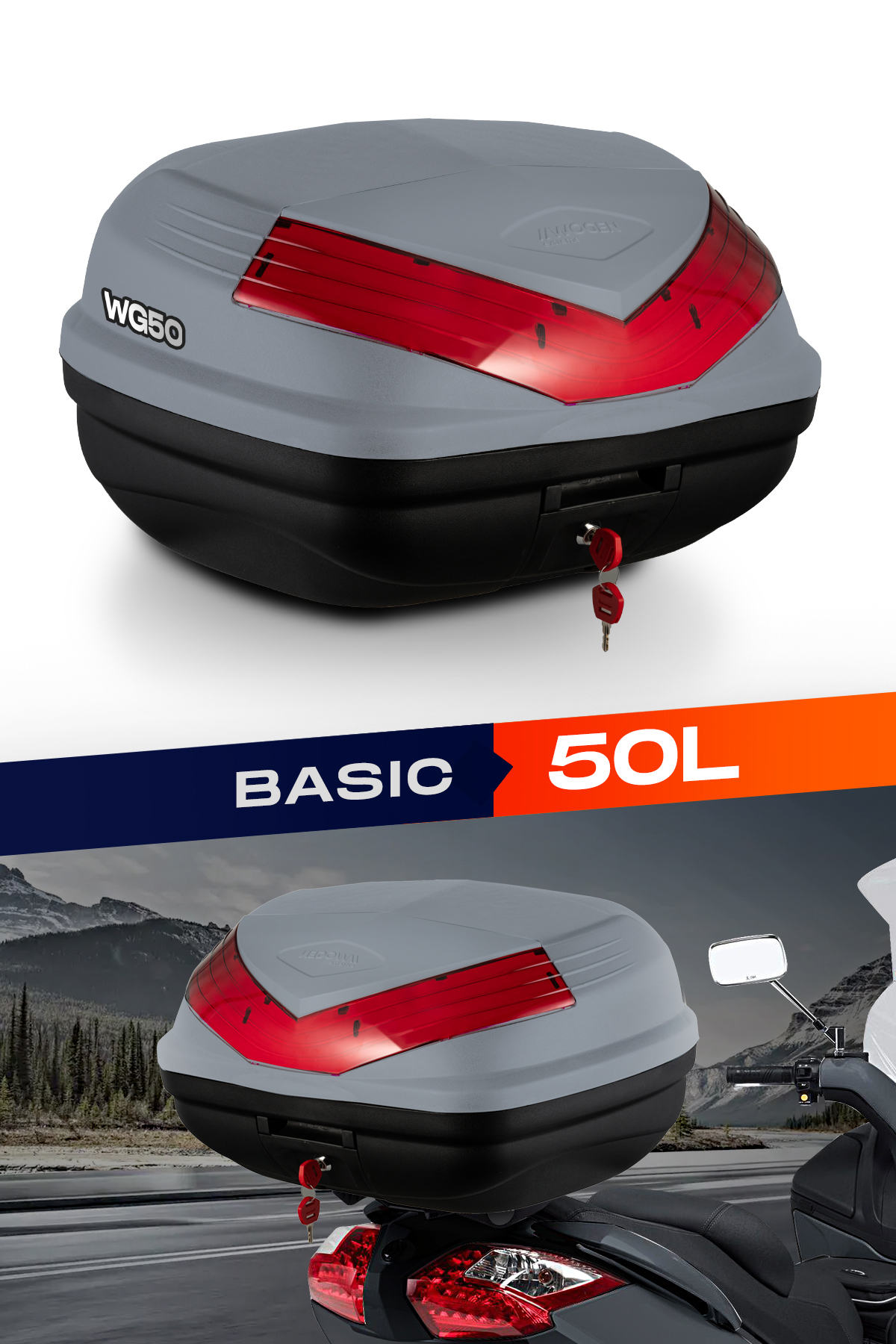 Wogen  Wg50 Basic Arka Çanta 50 Litre (Nardo Gri) + Karbon Dizlik Hediye
