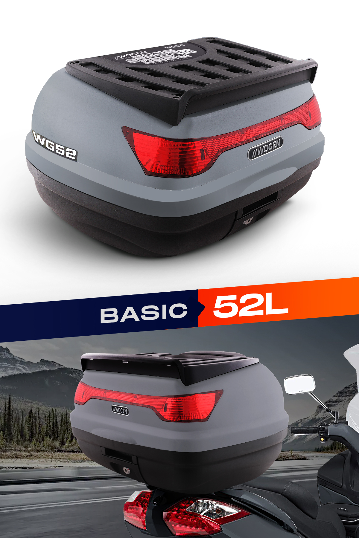 Wogen  Wg52 Arka Çanta 52 L Basic (Nardo Gri) + Karbon Dizlik Hediye
