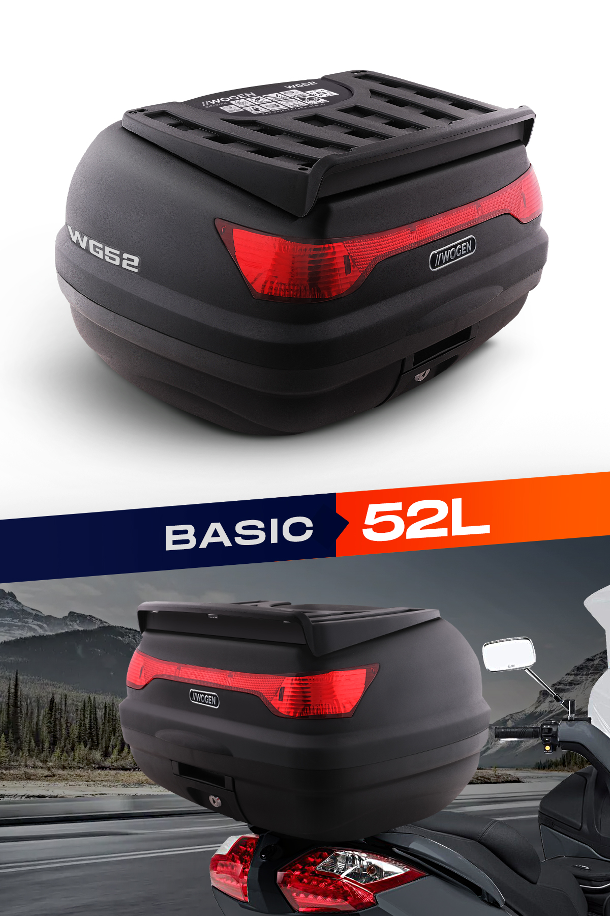 Wogen  Wg52 Arka Çanta 52 L Basic (Siyah) + Karbon Dizlik Hediye