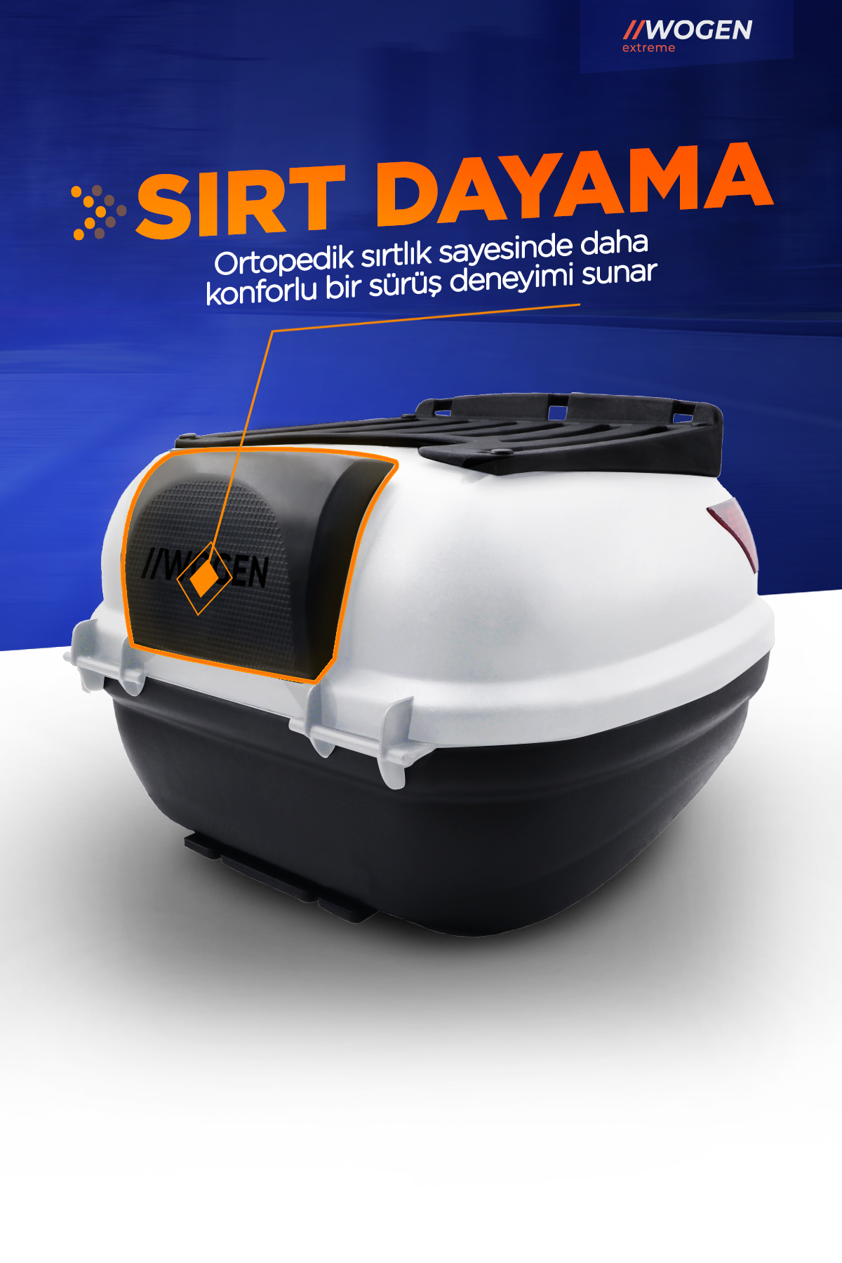 Wogen  Wg52 Premium Arka Çanta 52 Litre (Beyaz) + Karbon Dizlik Hediye