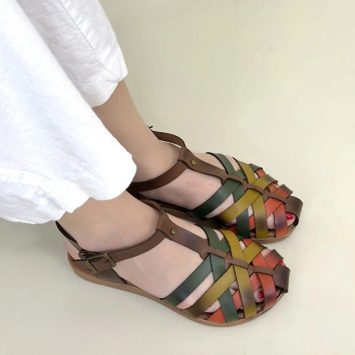 Woji Taba Deri Kemerli Sandalet Woji Taba Deri Kemerli Sandalet