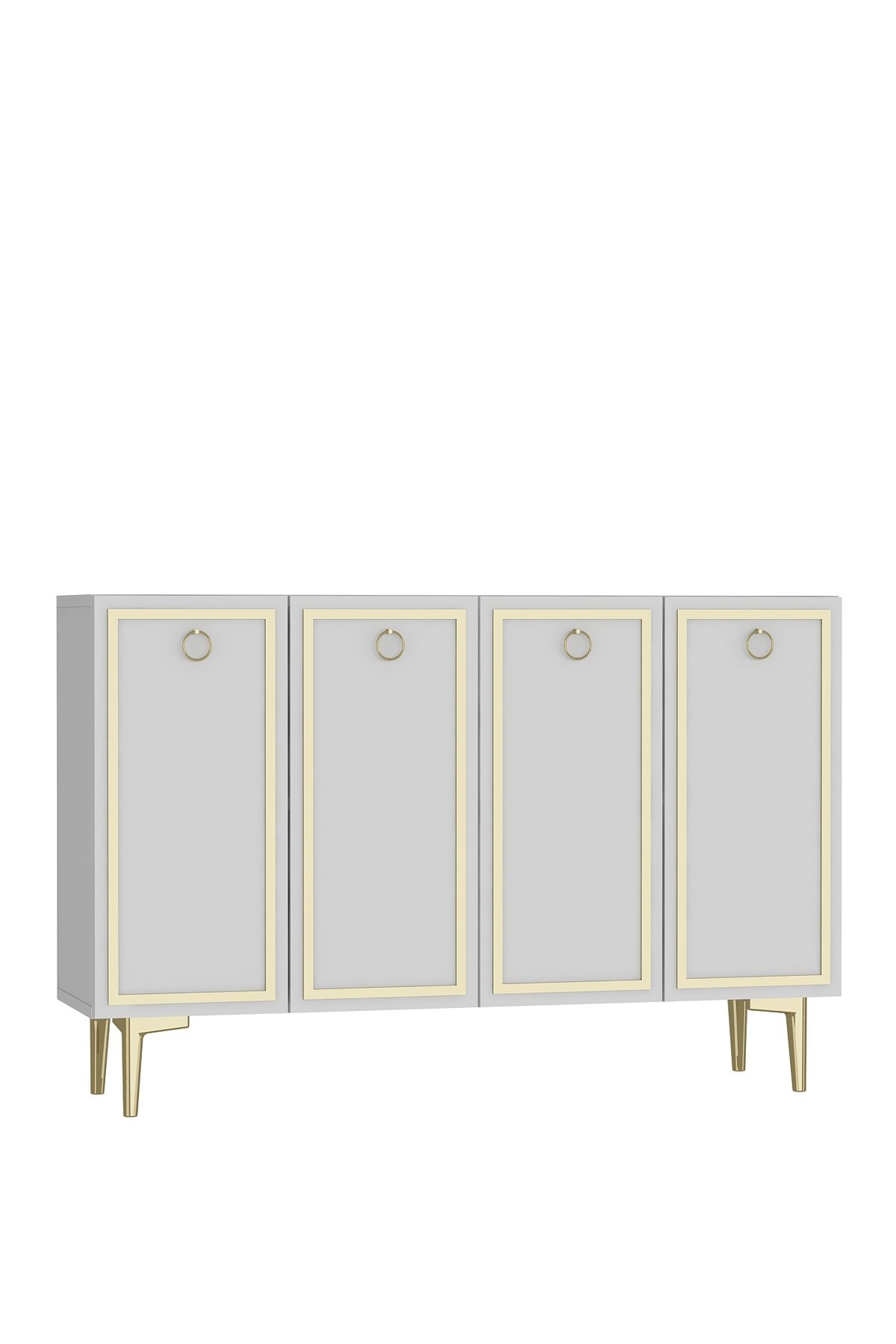 Cantek Dizayn Wollyct (Km120) Konsol,Çok Amaçli Dolap Beyaz-Altin