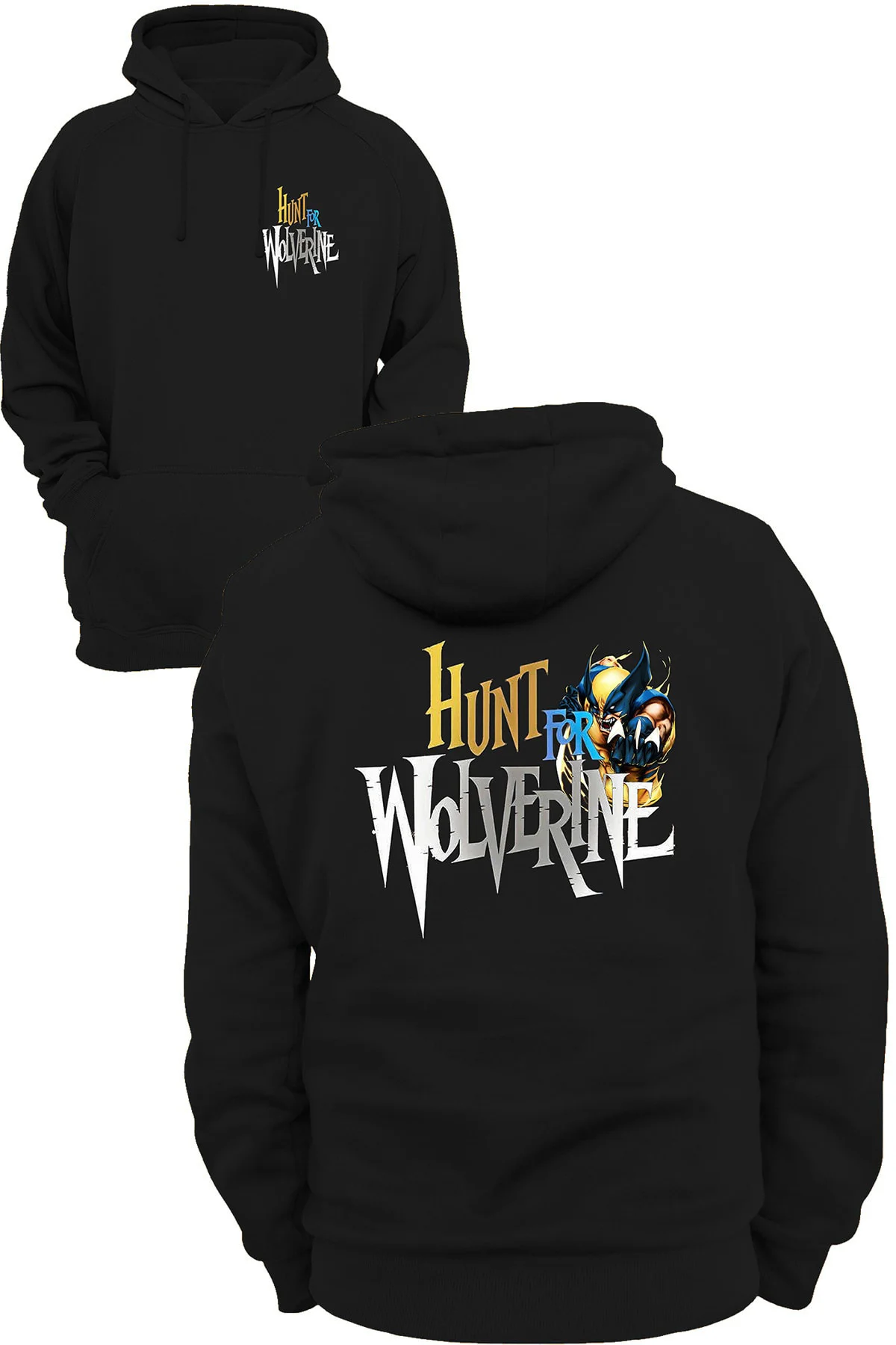 Wolverine Çift Baskılı Fermuarsız Kapüşonlu Sweatshirt Hoodie