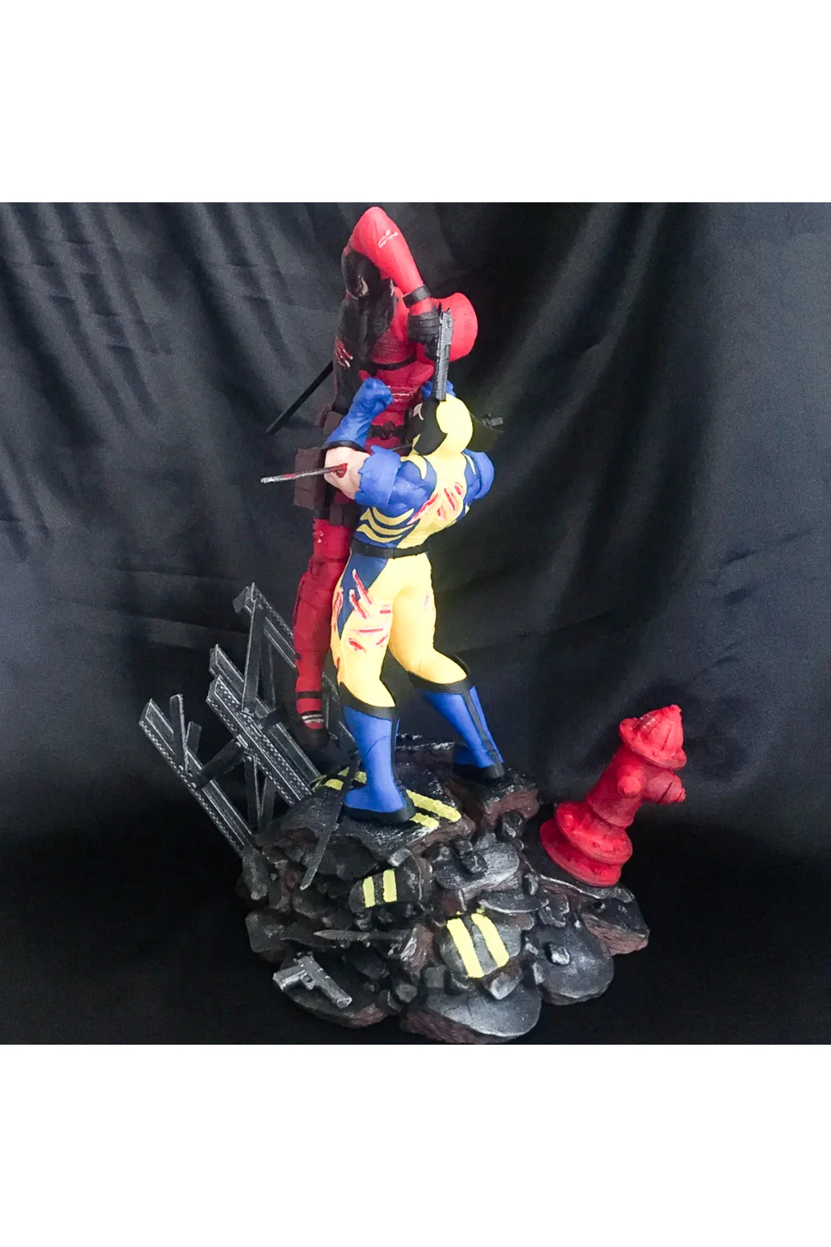 Wolverine Vs Deadpool Obje Wolverine Figür Deadpool Figür Marvel Figürler 25CM Büyük Boy