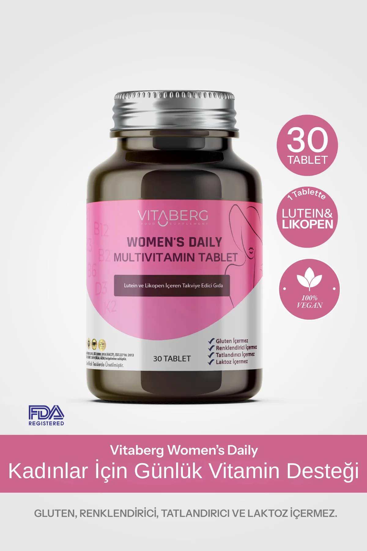 Women’s Daily Multivitamin Tablet | B Vitaminleri, Beta Glukan, L