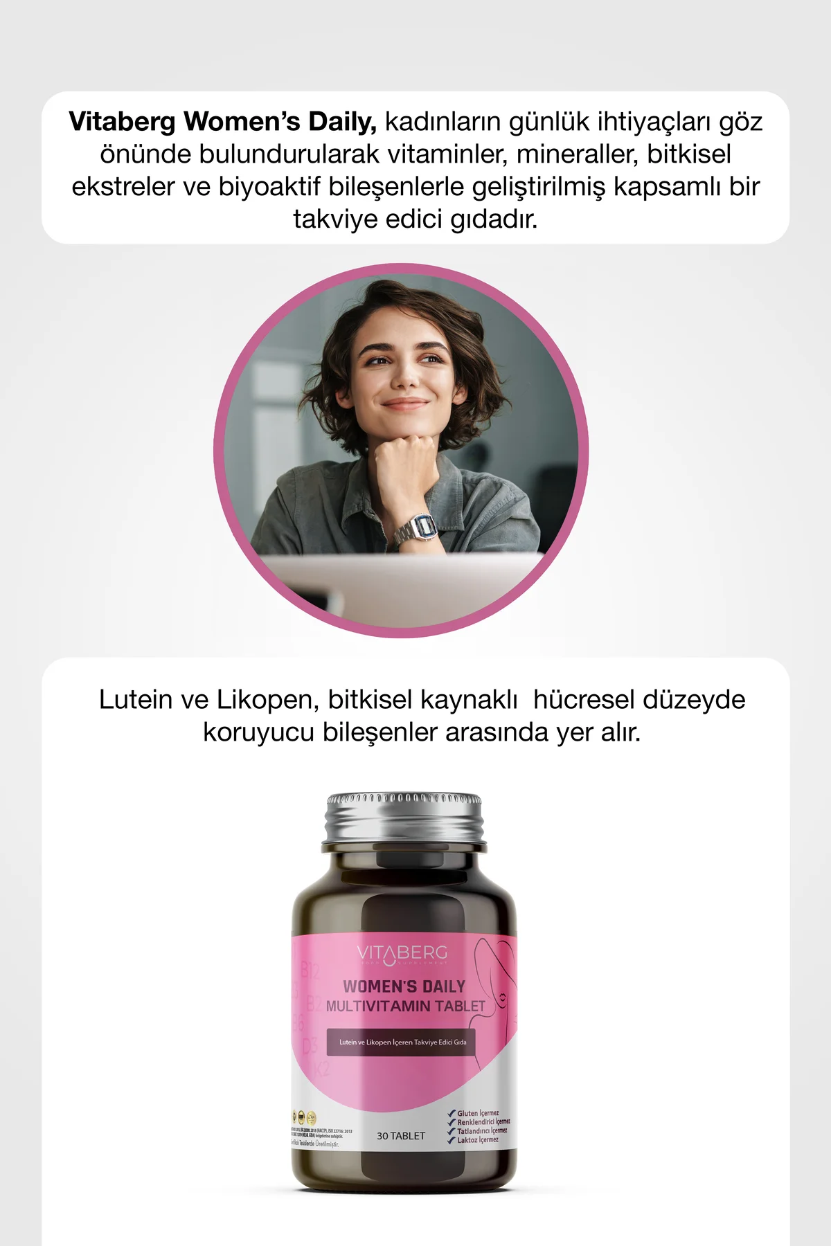 Women’s Daily Multivitamin Tablet | B Vitaminleri, Beta Glukan, L