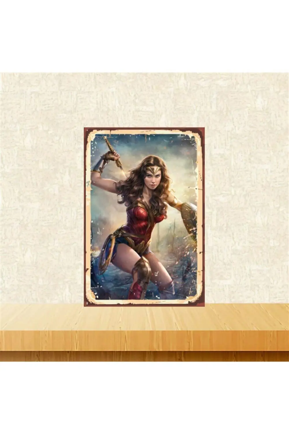 Wonder Woman 20-30 Cm Retro Ahşap Tablo Tkfx5024