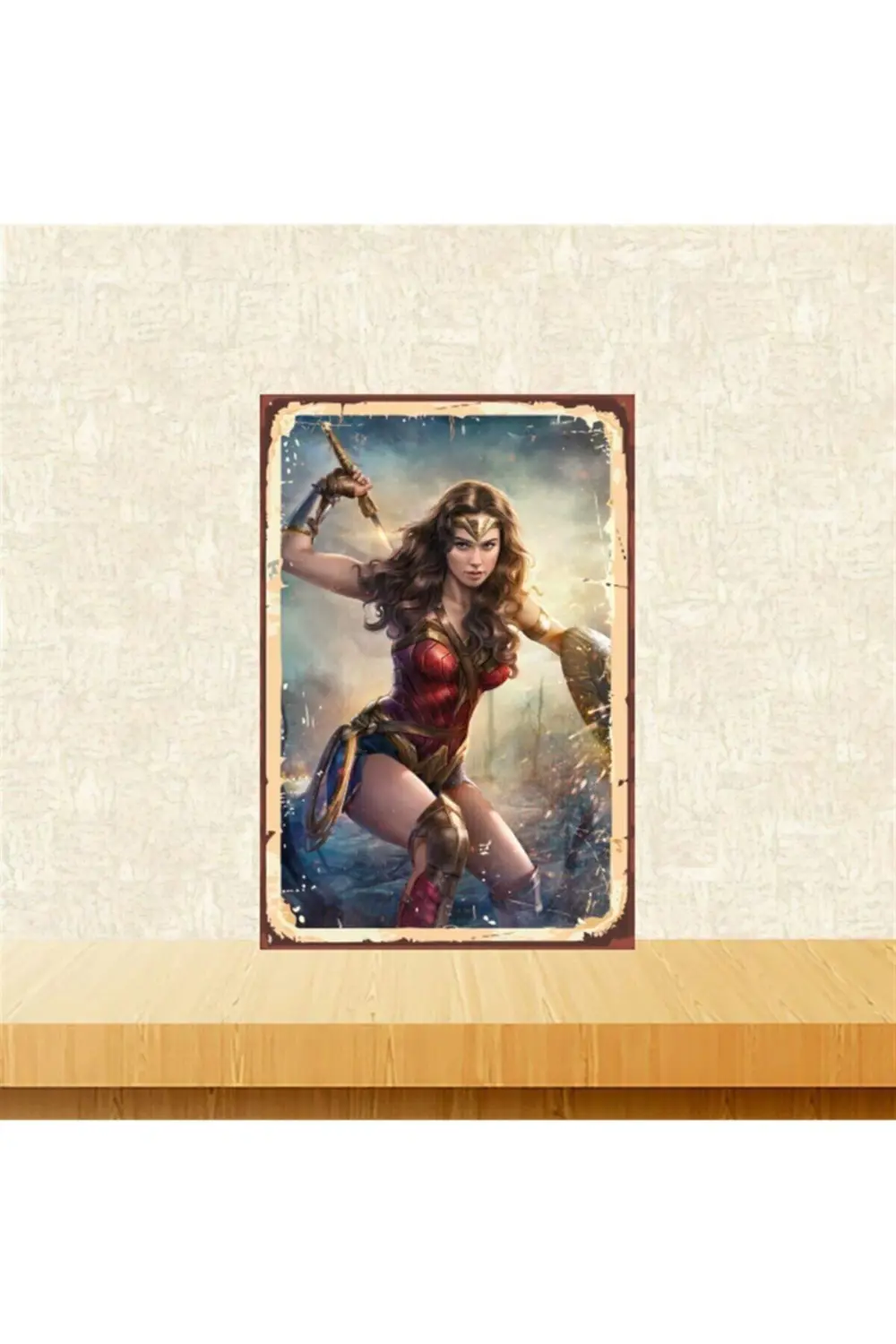 Wonder Woman 20-30 Cm Retro Ahşap Tablo Tkfx5024