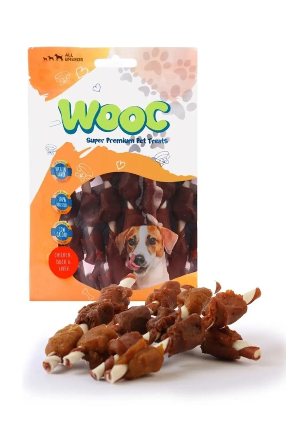 Wooc Dog Tavuk, Ördek, Ciğer Sargılı Stick Ödül Maması 80 Gr