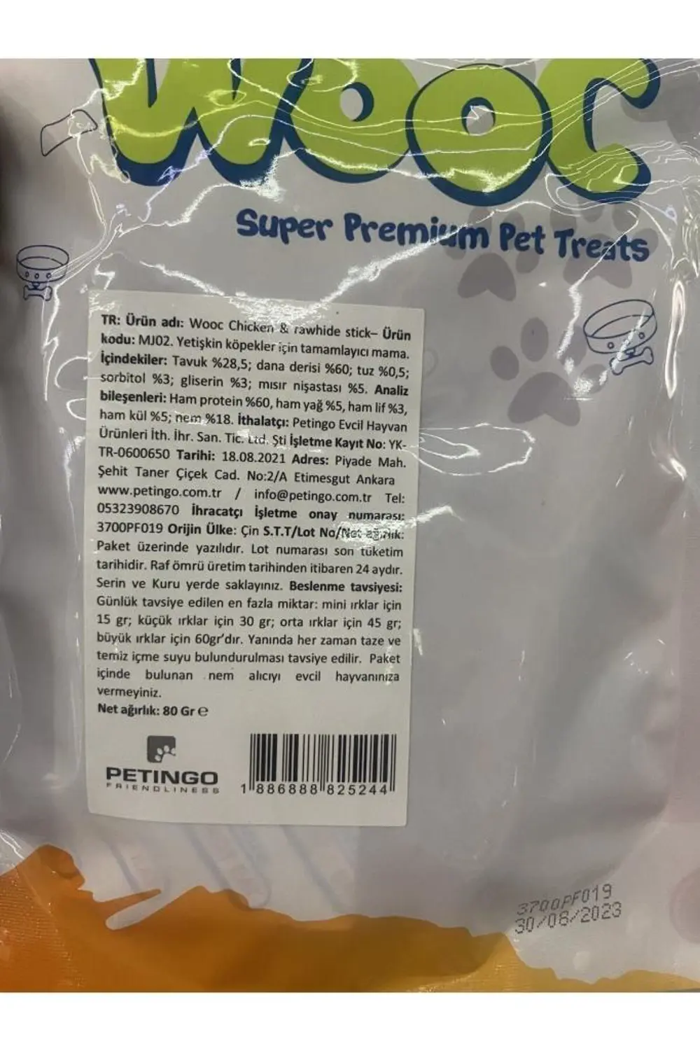 Wooc Dog Tavuk Sargılı Natural Stick Ödül Maması 80 Gr