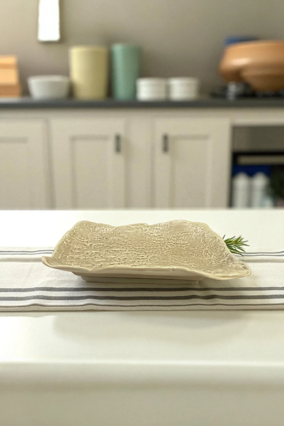 Wood 25 cm Porselen Dikdörtgen Gondol Kayık Tabak Sushi Tabağı