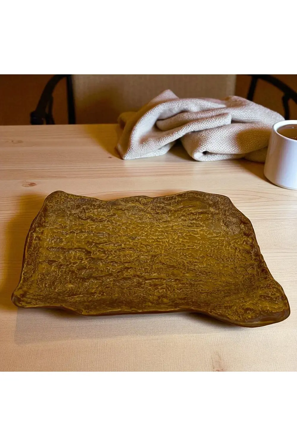 Wood 25 cm Porselen Dikdörtgen Gondol Kayık Tabak Sushi Tabağı