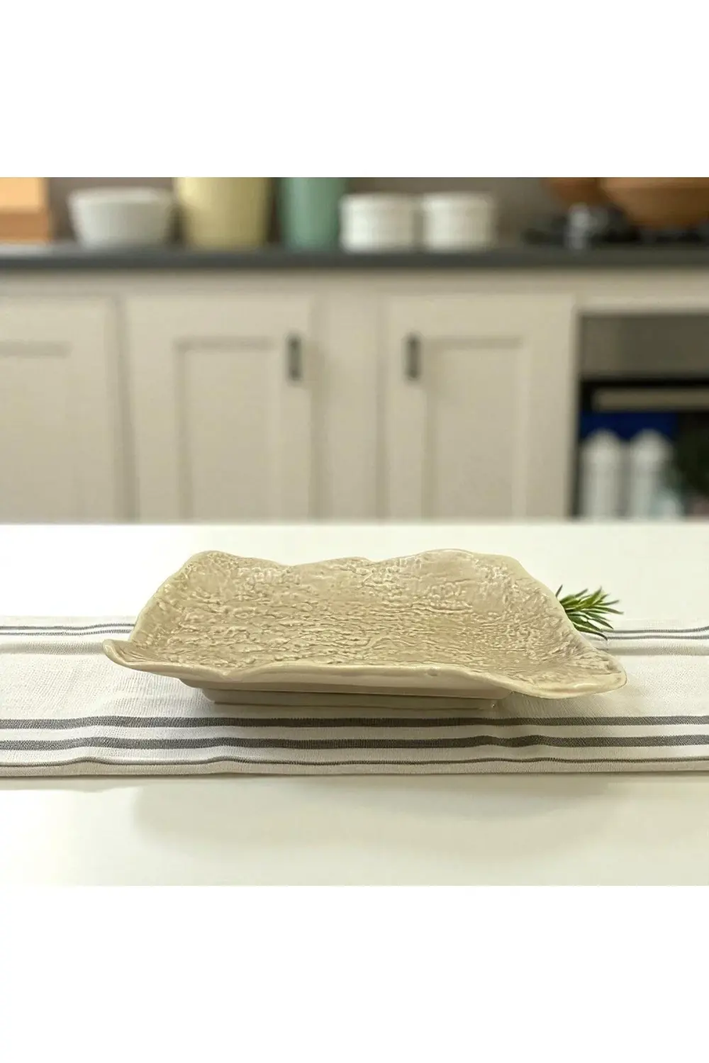 Wood 25 cm Porselen Dikdörtgen Gondol Kayık Tabak Sushi Tabağı