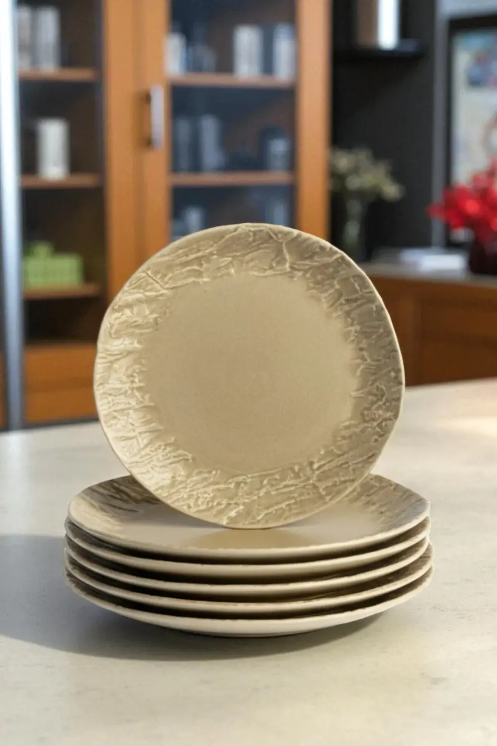 İrea Porselen Wood 25 Cm Porselen Servis Tabağı 6 Adet