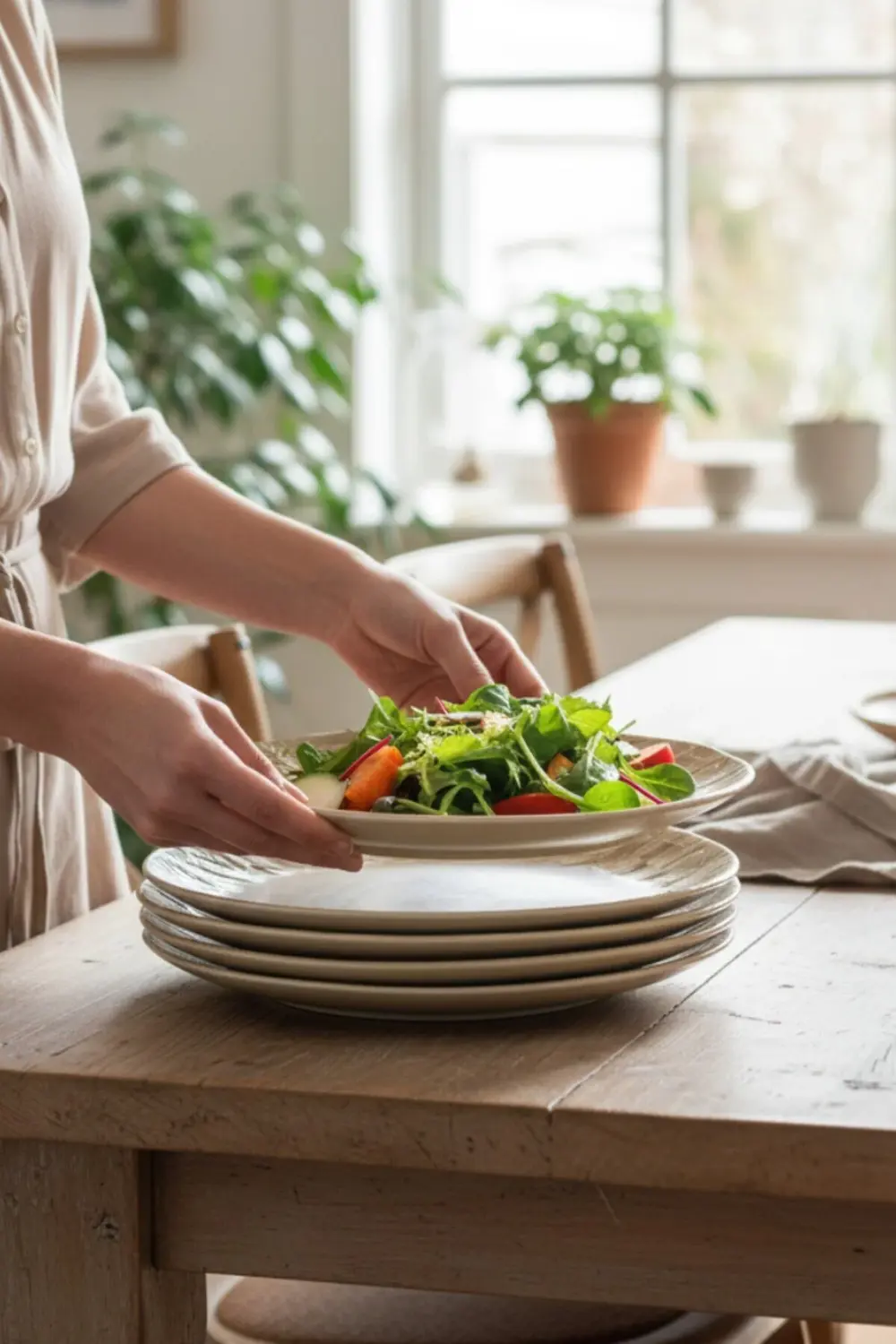 İrea Porselen Wood 25 Cm Porselen Servis Tabağı 6 Adet