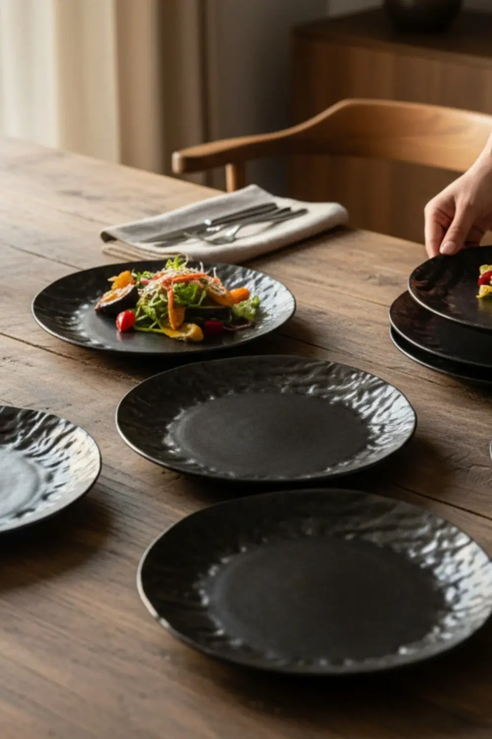 İrea Porselen Wood Glam 25 Cm Porselen Servis Tabağı 6 Adet