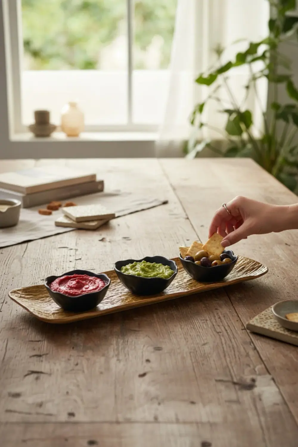 Wood Savana 41cm Porselen Kayık Sunum Tabağı / Porselen Sosluk Ka