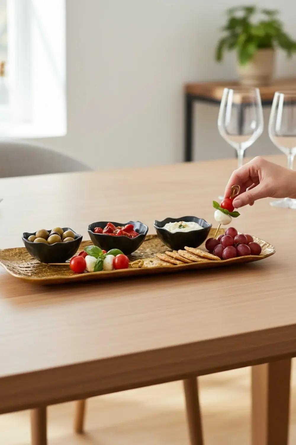 Wood Savana 41cm Porselen Kayık Sunum Tabağı / Porselen Sosluk Ka