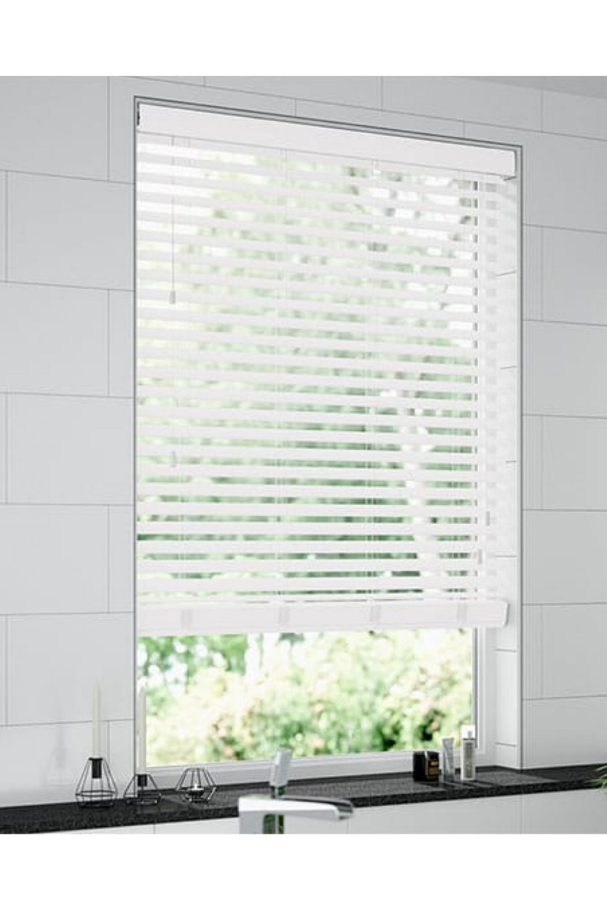 Wooden Blinds %100 Doğal Ahşap Jaluzi Perde 50mm,Alüminyum Kasalı