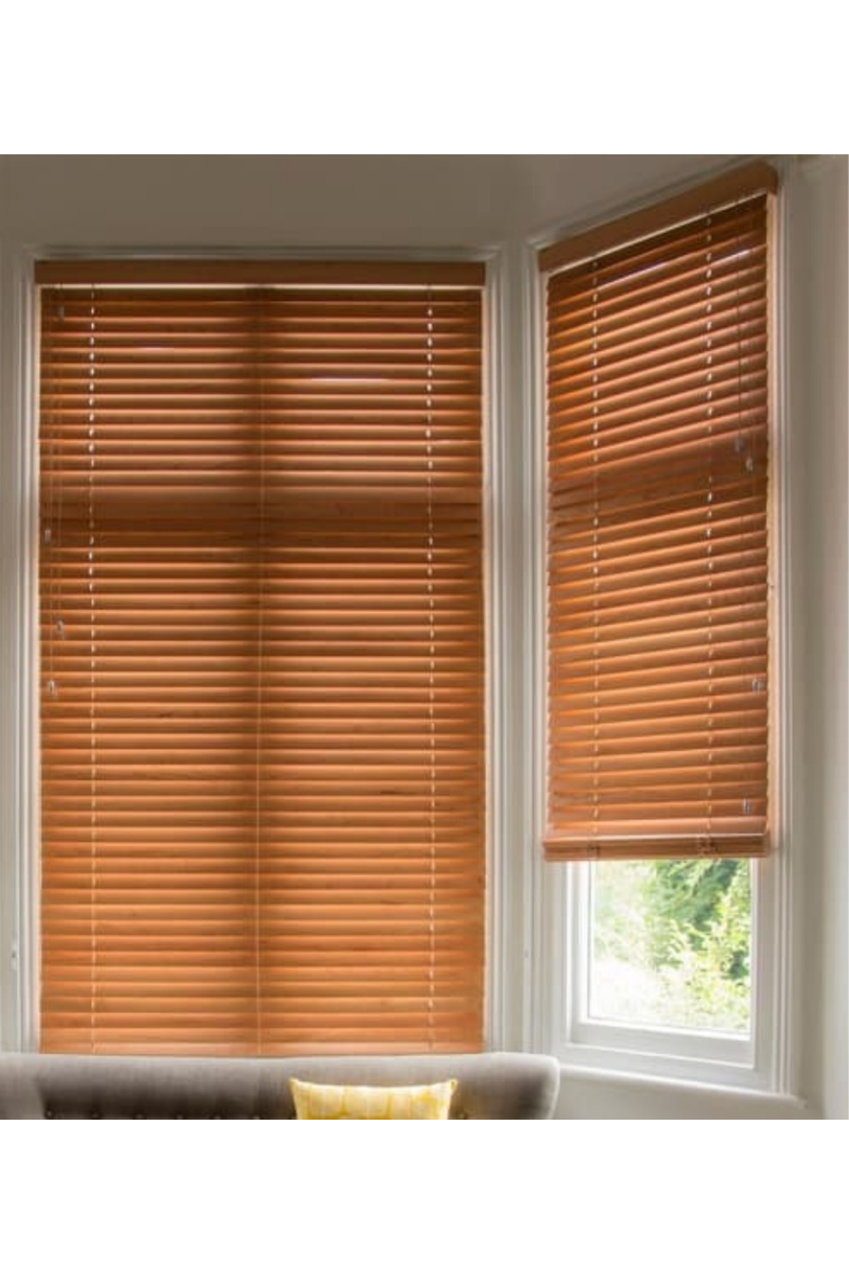 Wooden Blinds %100 Doğal Ahşap Jaluzi Perde 50mm,Alüminyum Kasalı