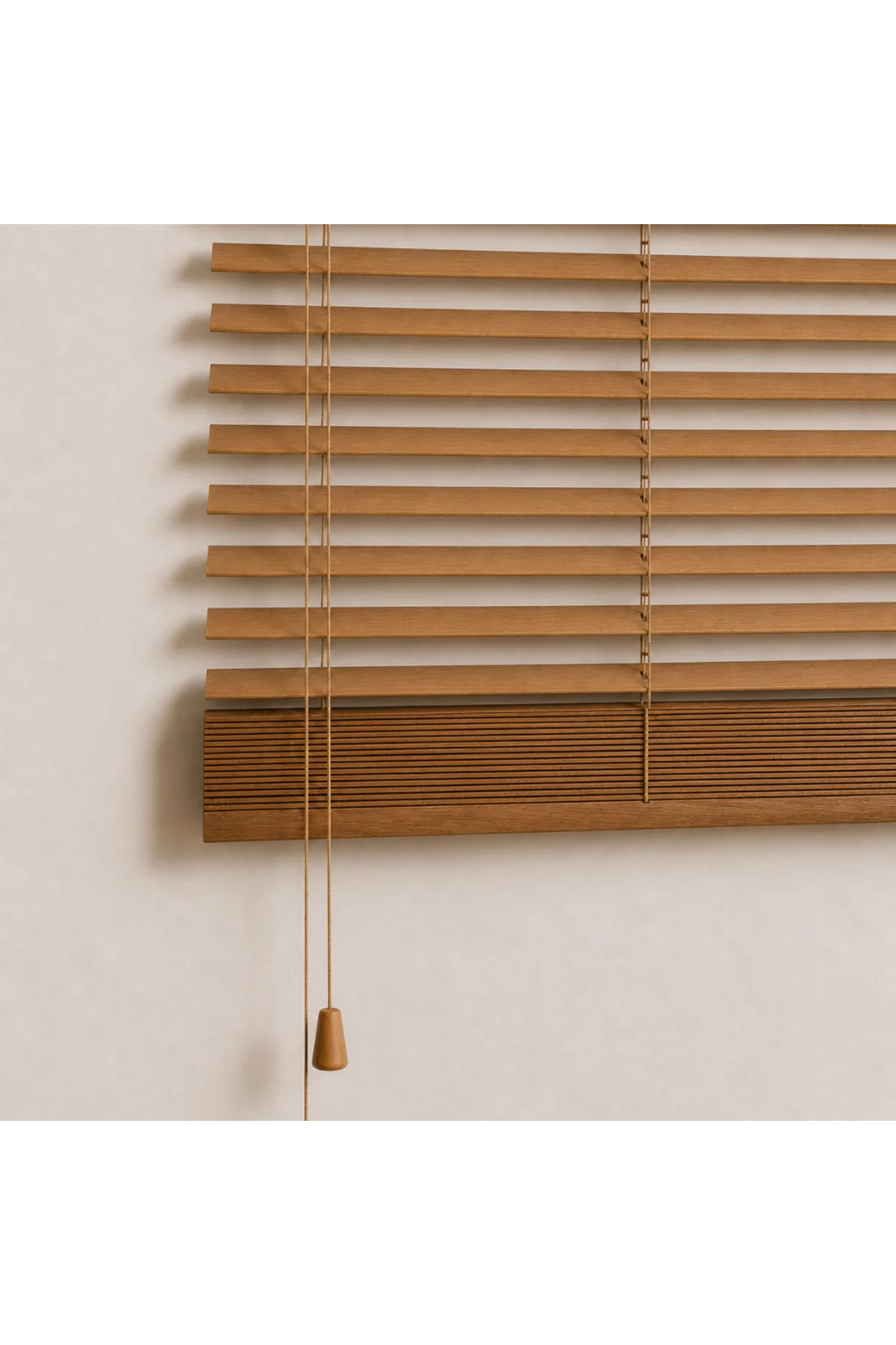 Wooden Blinds %100 Doğal Ahşap Jaluzi Perde 50mm,Alüminyum Kasalı Yüksek Kaliteli - Meşe MIX/507PWB