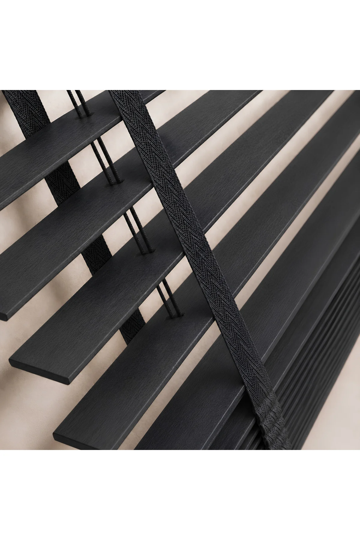 Wooden Blinds %100 Doğal Ahşap Jaluzi Perde 50mm,Alüminyum Kasalı Yüksek Kaliteli - Antrasit 006PWB