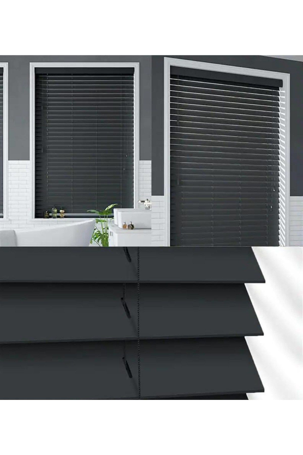 Wooden Blinds %100 Doğal Ahşap Jaluzi Perde 50mm,Alüminyum Kasalı