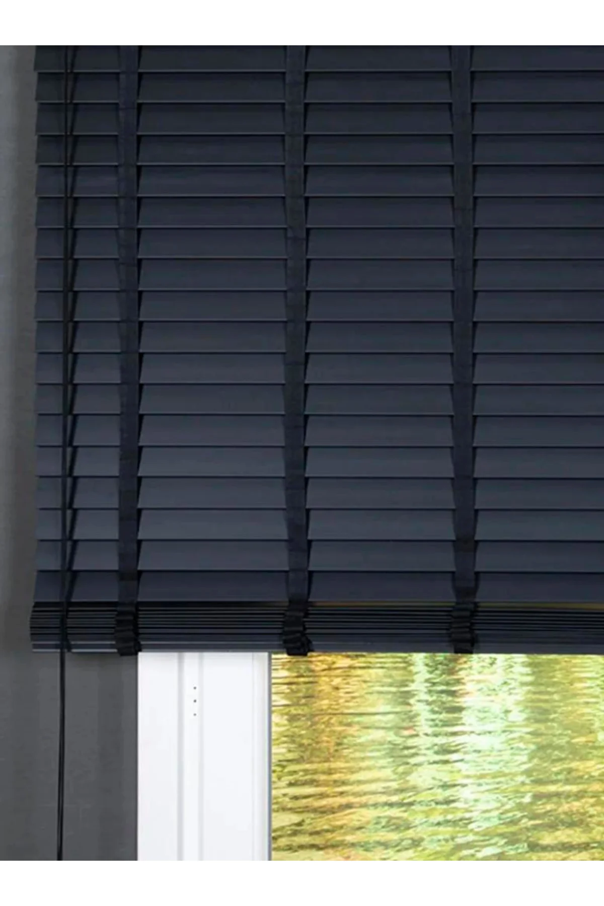 Wooden Blinds %100 Doğal Ahşap Jaluzi Perde 50mm, Alüminyum Kasal