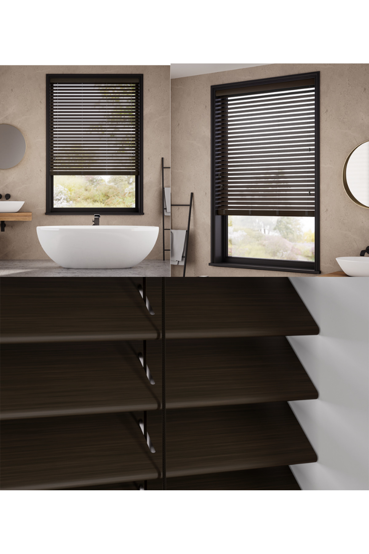 Wooden Blinds %100 Doğal Ahşap Jaluzi Perde 50mm,Alüminyum Kasalı