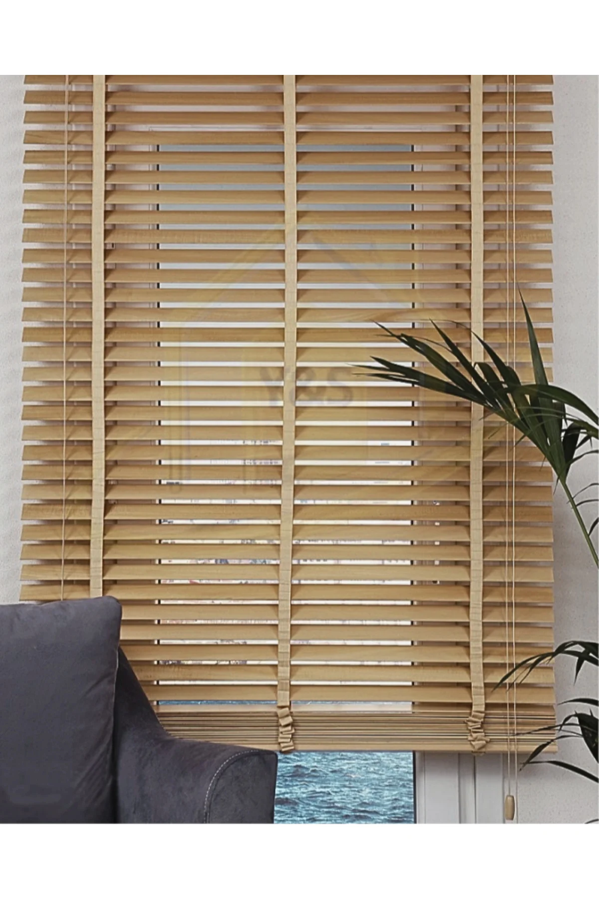 Wooden Blinds %100 Doğal Ahşap Jaluzi Perde 50mm,Alüminyum Kasalı