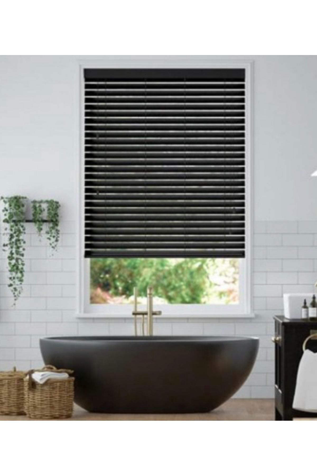 Wooden Blinds %100 Doğal Ahşap Jaluzi Perde 50mm,Alüminyum Kasalı