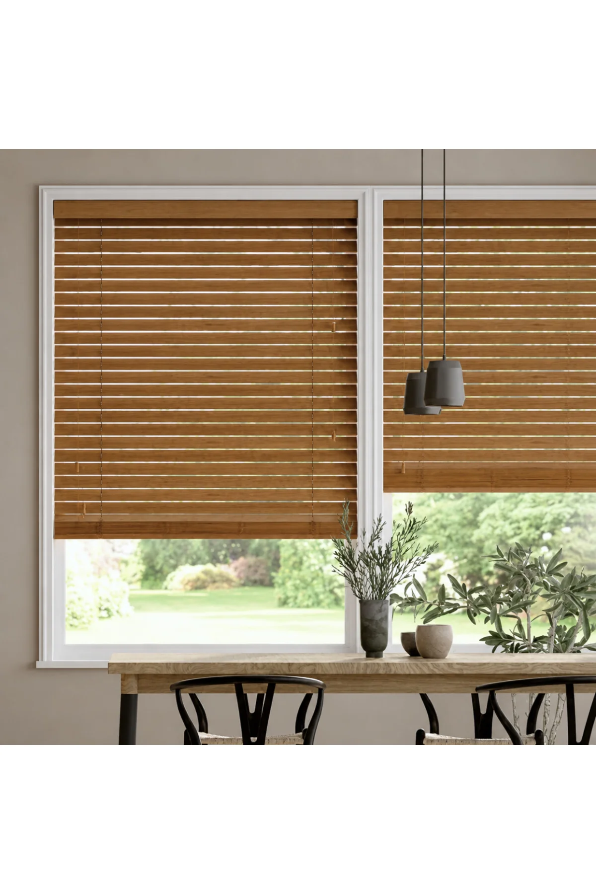 Wooden Blinds %100 Doğal Ahşap Jaluzi Perde 50mm,Alüminyum Kasalı Yüksek Kaliteli - Meşe MIX/507PWB